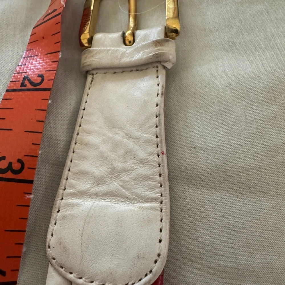 Braided Leather Belt - Red and White